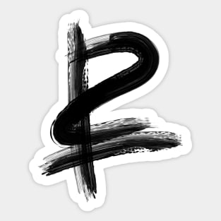 Brushstroke Black and White Sticker